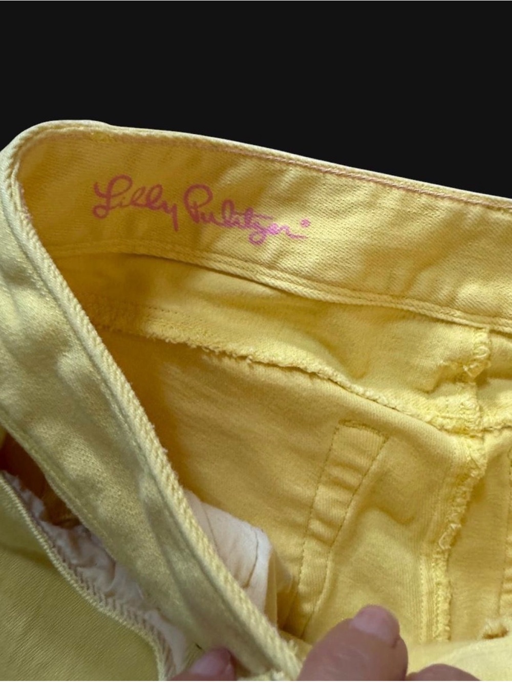 Lilly Pulitzer Worth Straight Jeans Women’s Size 2 Yellow Double Button Stretch - Picture 4 of 7